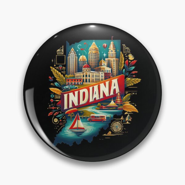 Item preview, Indiana retro travel map of United States designed and sold by CleanDecor.