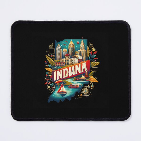 Item preview, Indiana retro travel map of United States designed and sold by CleanDecor.