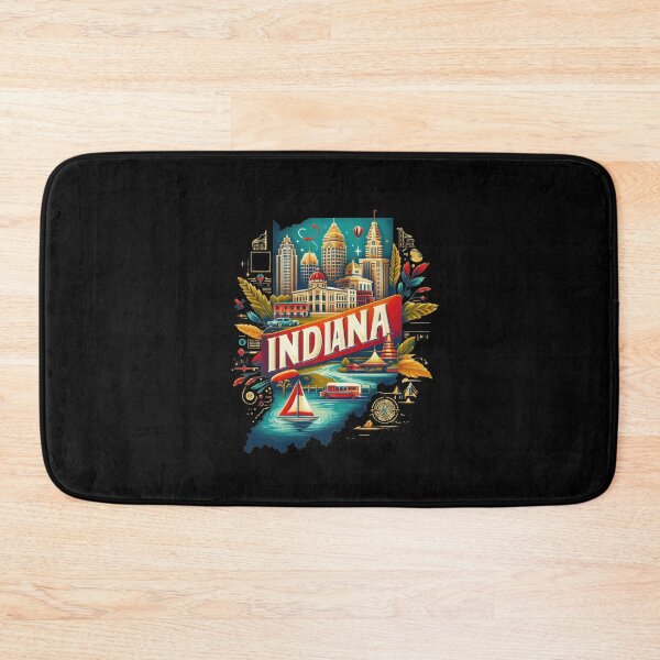 Item preview, Indiana retro travel map of United States designed and sold by CleanDecor.