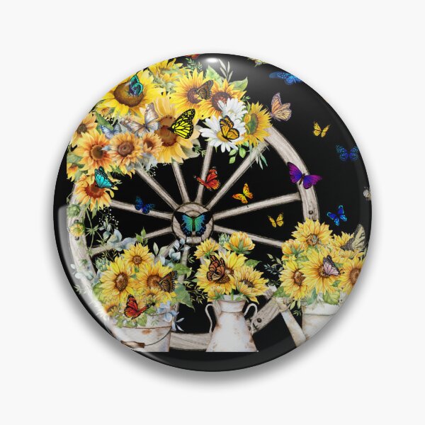 Artikelvorschau, Wagenräder, Schmetterlinge und Sonnenblumen entworfen und verkauft von FyrePhoenix.
