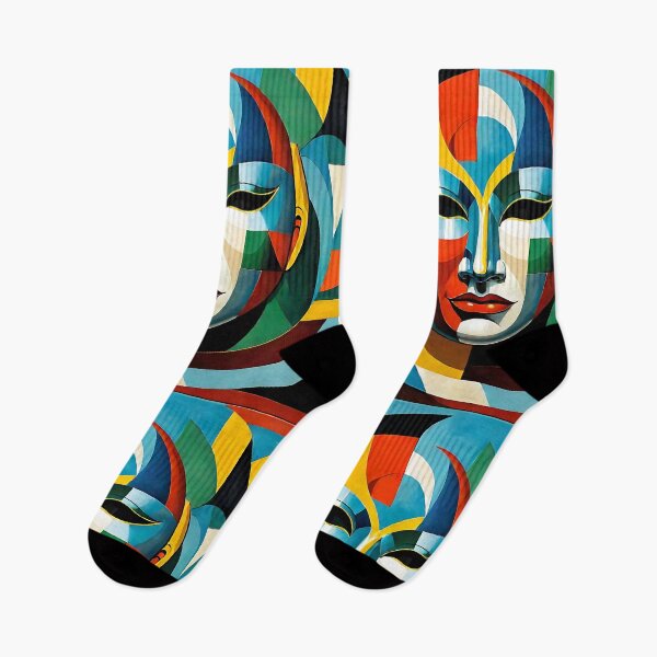 Item preview, Venetian Masquerade, Venice Masks Collection Cubism Art No:9 designed and sold by SofyaliArt.