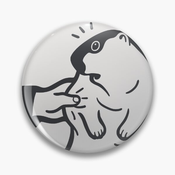 Item preview,  A person squishing a cute chonky groundhog. Minimalist art in dark ink designed and sold by martodesign.
