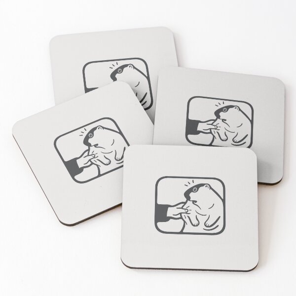 Item preview,  A person squishing a cute chonky groundhog. Minimalist art in dark ink designed and sold by martodesign.