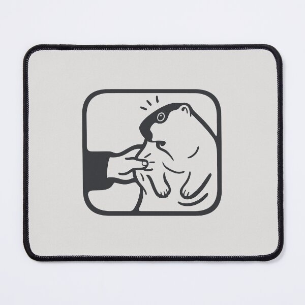 Item preview,  A person squishing a cute chonky groundhog. Minimalist art in dark ink designed and sold by martodesign.