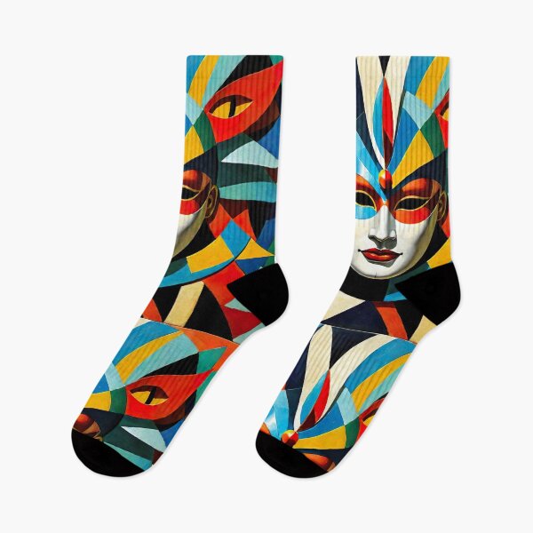 Item preview, Venetian Masquerade, Venice Masks Collection Cubism Art No:10 designed and sold by SofyaliArt.