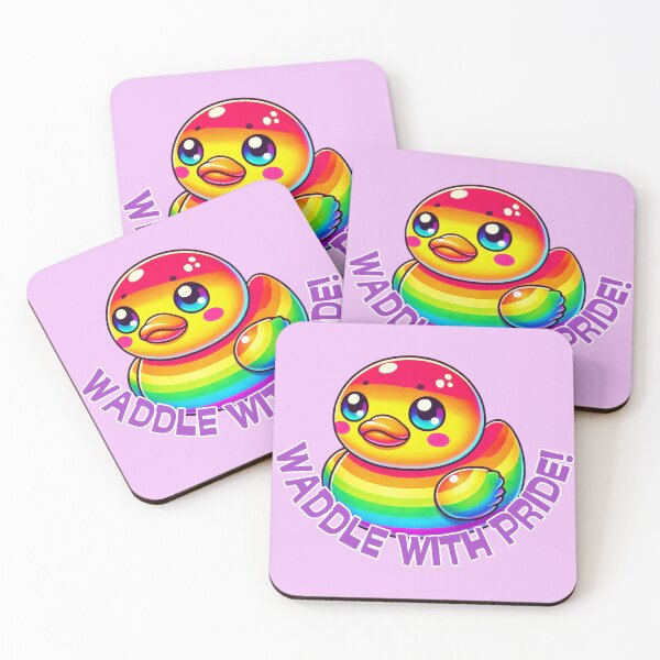 Item preview, Waddle With Pride - Cute Rainbow Duck designed and sold by Design Delinquent.
