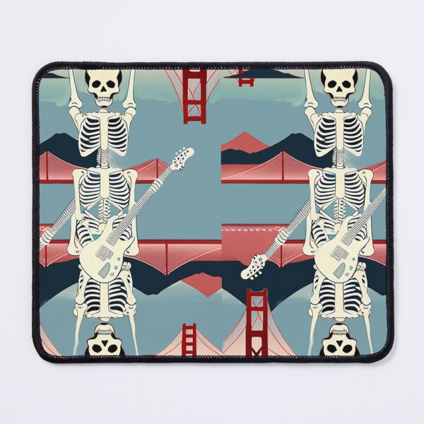 Artikelvorschau, Skelette Gitarrist Collage Deadhead San Francisco Golden Gate Bridge entworfen und verkauft von AuroraXGreen.