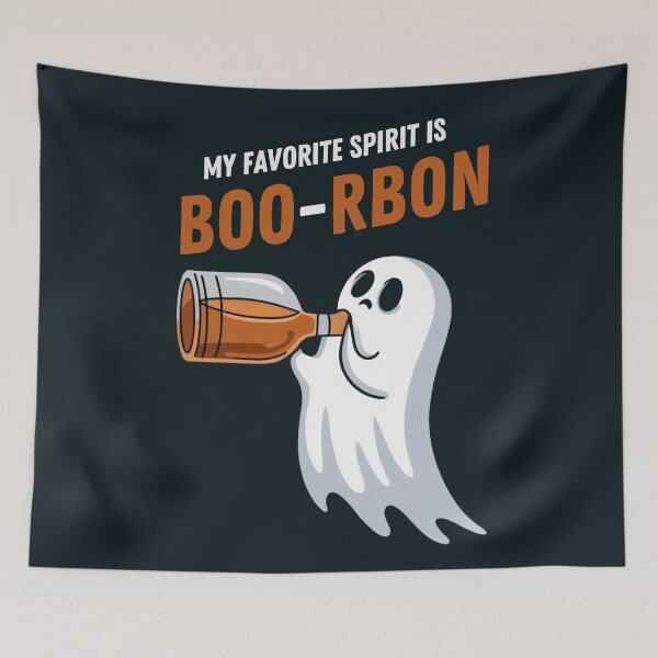 Item preview, My Favorite Spirit Is Boo-Rbon (Bourbon) Funny Ghost designed and sold by Anniko Art Studio.