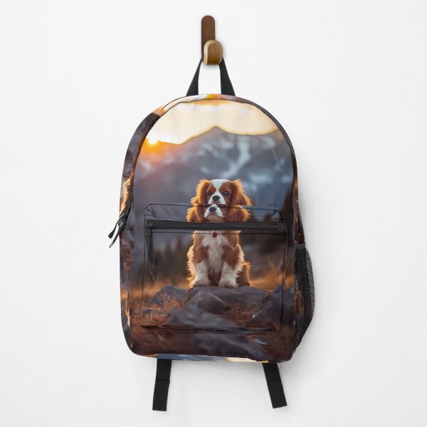 Item preview, Mountain Majesty Cavalier King Charles Spaniel's Sunset Adventure designed and sold by Cute-Cuddles.