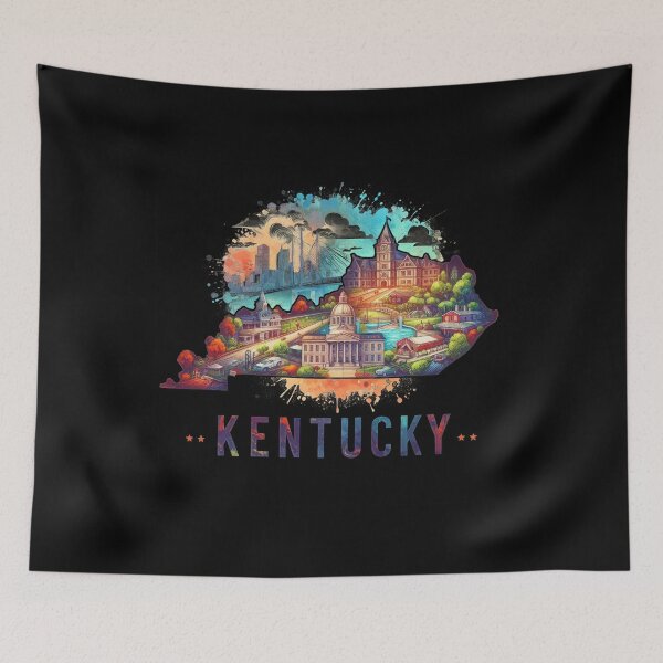 Item preview, Kentucky retro travel map of United States designed and sold by CleanDecor.
