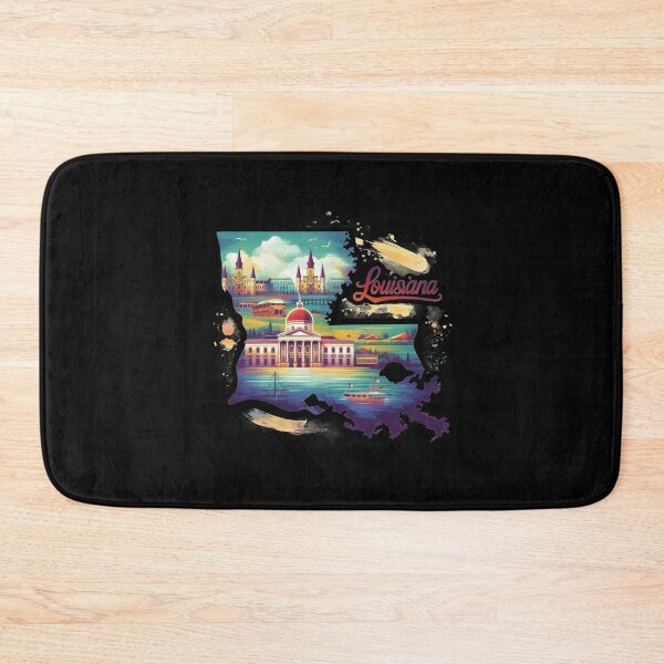 Item preview, Louisiana retro travel map of United States designed and sold by CleanDecor.