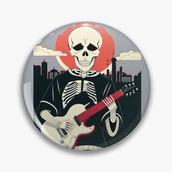 Item preview, Skeleton Deadhead Guitar baseball jersey in socialist style city designed and sold by AuroraXGreen.