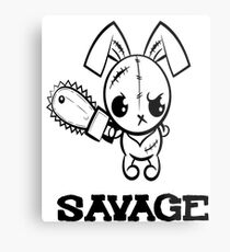 Savage Grumpy Voodoo Bunny Cute Bigfoot Monsters Metal Print