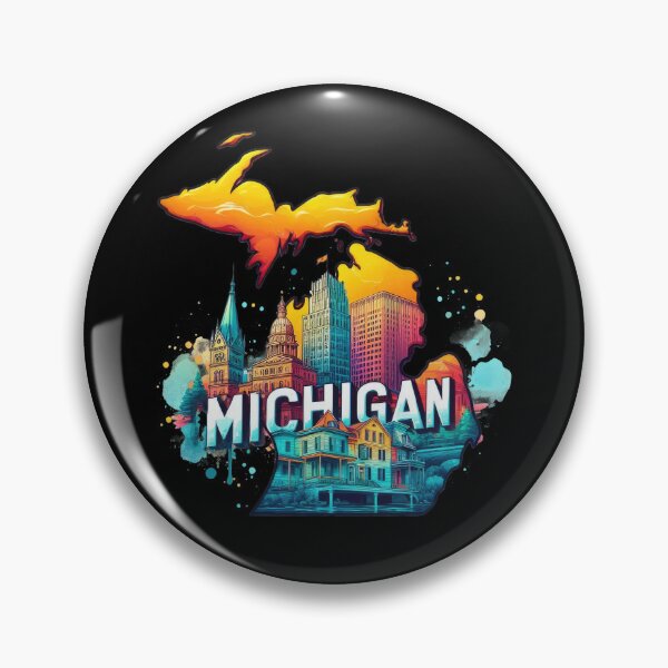 Item preview, Michigan retro travel map of United States designed and sold by CleanDecor.