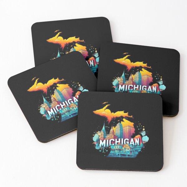 Item preview, Michigan retro travel map of United States designed and sold by CleanDecor.