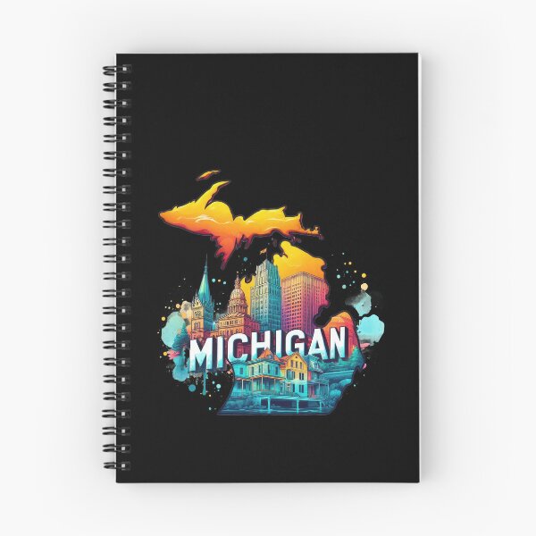 Item preview, Michigan retro travel map of United States designed and sold by CleanDecor.