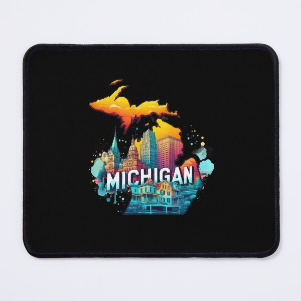 Item preview, Michigan retro travel map of United States designed and sold by CleanDecor.