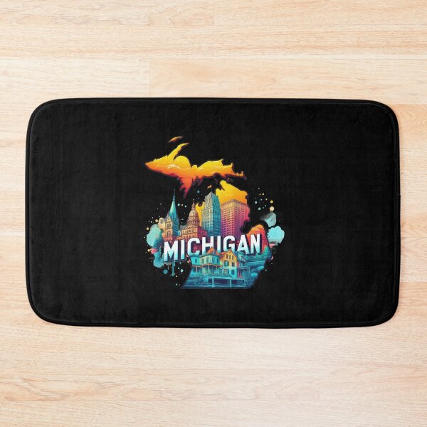 Item preview, Michigan retro travel map of United States designed and sold by CleanDecor.