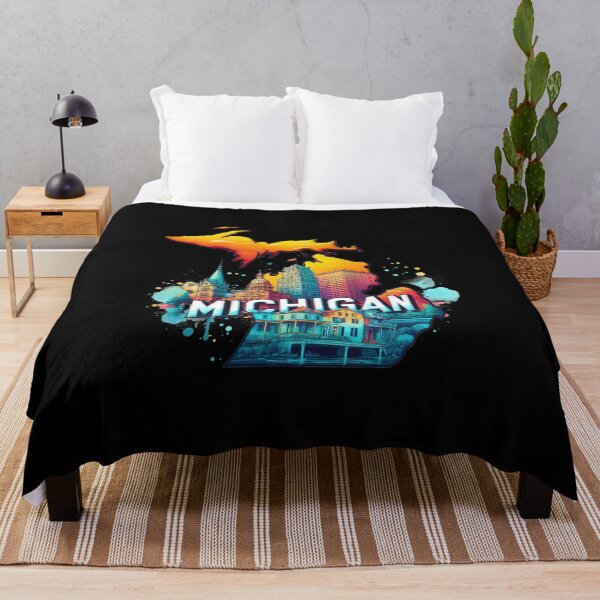 Item preview, Michigan retro travel map of United States designed and sold by CleanDecor.