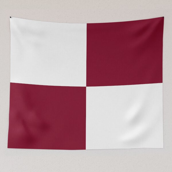 Item preview, Quarters - White and Burgundy Red designed and sold by JustPatterns2.