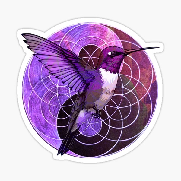 Item preview, Sacred geometry hummingbird art designed and sold by Nobow.