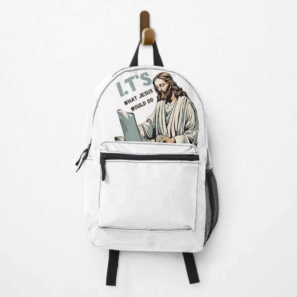 Item preview, I.Ts What Jesus Would Do – Humorous Jesus Working on Laptop Design designed and sold by Invisible-Cult.