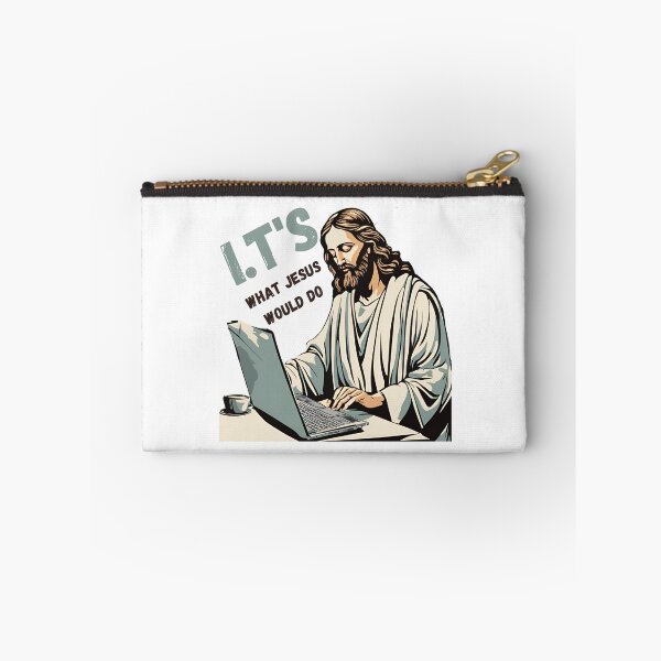 Item preview, I.Ts What Jesus Would Do – Humorous Jesus Working on Laptop Design designed and sold by Invisible-Cult.