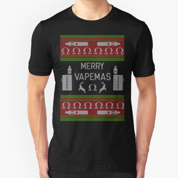 Vape Merry Christmas Vapemas Xmas Vaper Vaping Slim Fit T-Shirt