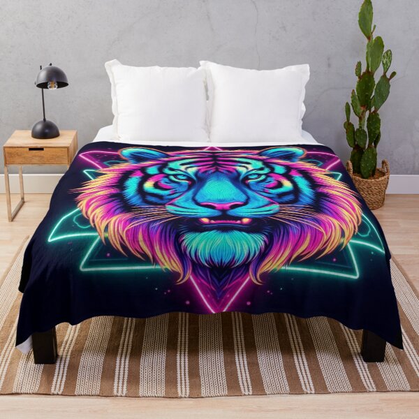 Item preview, neon tigers with electric colors designed and sold by Dominika Farkašová.