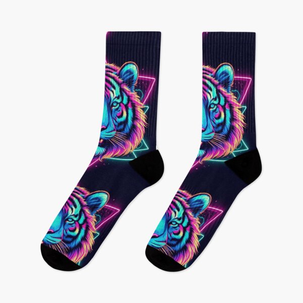 Item preview, neon tigers with electric colors designed and sold by Dominika Farkašová.