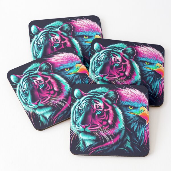 Item preview, electric blue and pink animals designed and sold by Dominika Farkašová.