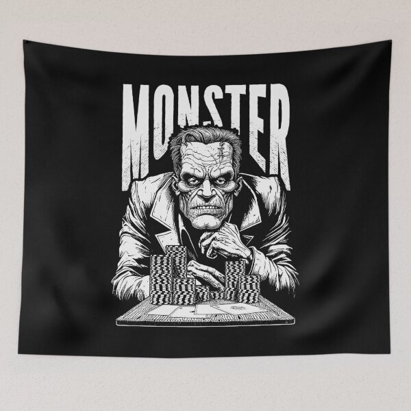 Item preview, Halloween Poker Funny Frankenstein Monster Hand Four Aces designed and sold by GrandeDuc.
