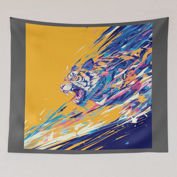 Item preview, Tiger in Full Attack with Graphic Highlights designed and sold by Christian Weiss.