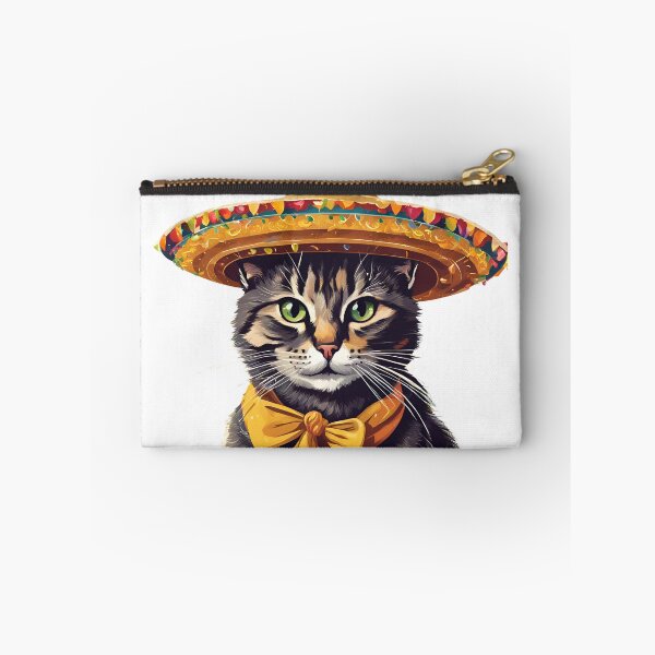 Item preview, A cheerful cat in a Mexican hat designed and sold by katgosnice.