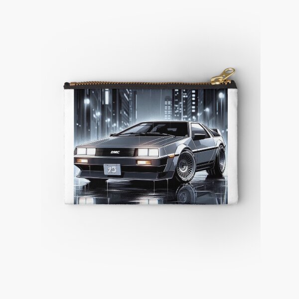 Item preview, Manga Style DeLorean DMC12 in a rainy city at night designed and sold by 73corners.