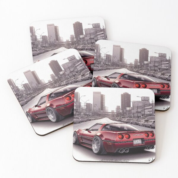 Item preview, Manga Style Corvette C4 on an urban street designed and sold by 73corners.