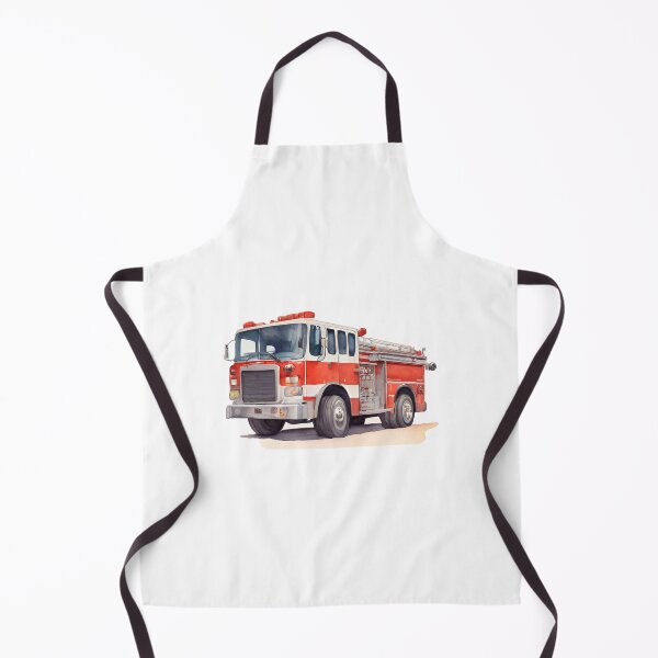 Item preview, Watercolor Firetruck Firefighter Vehicle Red Fire Truck designed and sold by SOUFIANE1991.