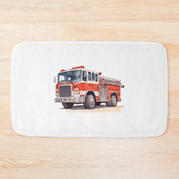 Item preview, Watercolor Firetruck Firefighter Vehicle Red Fire Truck  designed and sold by SOUFIANE1991.