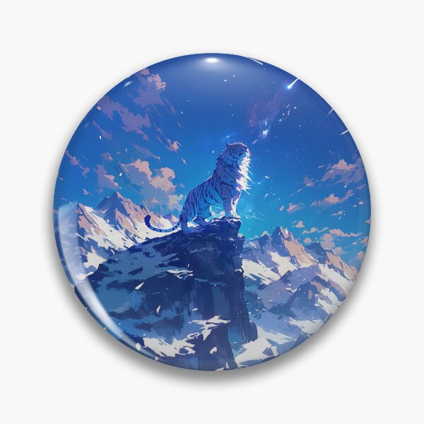 Item preview, Tiger with Long Mane on Mountain Under Starry Sky designed and sold by Christian Weiss.