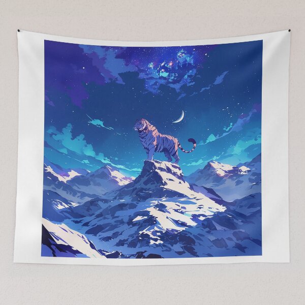 Item preview, Tiger on Mountain Under Starry Sky designed and sold by Christian Weiss.