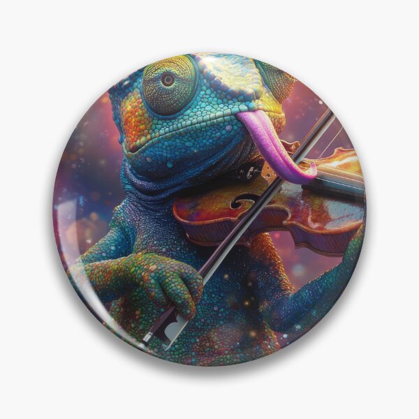 Item preview, Colorful Chameleon Playing Violin with Bokeh Background designed and sold by Kriengsaktalek.