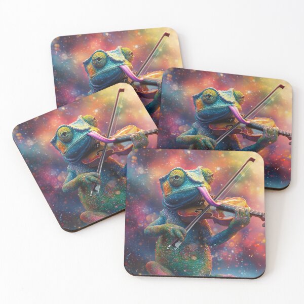 Item preview, Colorful Chameleon Playing Violin with Bokeh Background designed and sold by Kriengsaktalek.