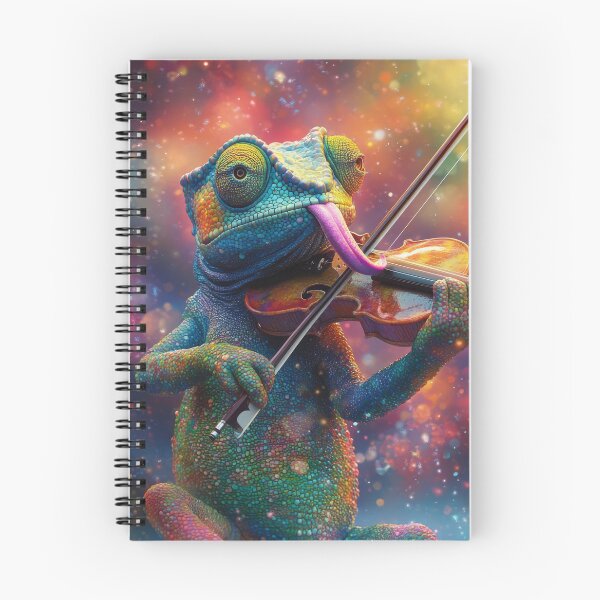 Item preview, Colorful Chameleon Playing Violin with Bokeh Background designed and sold by Kriengsaktalek.