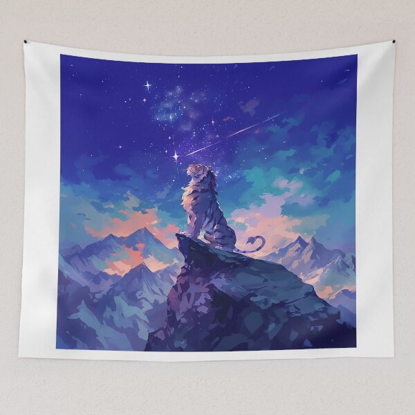 Item preview, Tiger on Mountain Gazing at Starry Sky designed and sold by Christian Weiss.