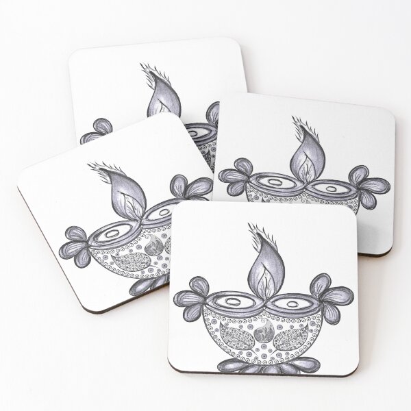 Item preview, Intricate Diya Lamp Art with Mandala Floral Design designed and sold by DriftLens.