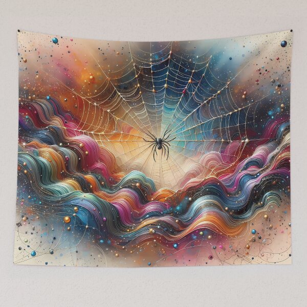 Item preview, Colorful Spiderweb  designed and sold by Visual Nomad Club.