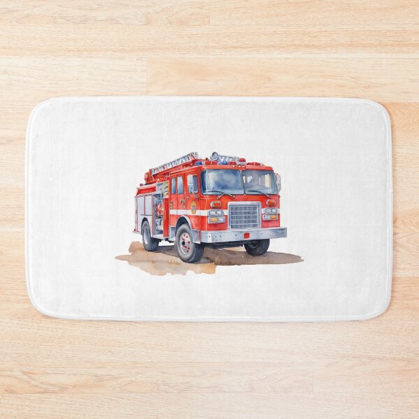 Item preview, Watercolor Firetruck Firefighter Vehicle Red Fire Truck  designed and sold by SOUFIANE1991.