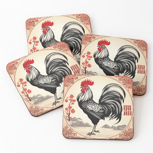 Item preview, Majestic Rooster in Traditional Chinese Art designed and sold by ZenOfAIarts.