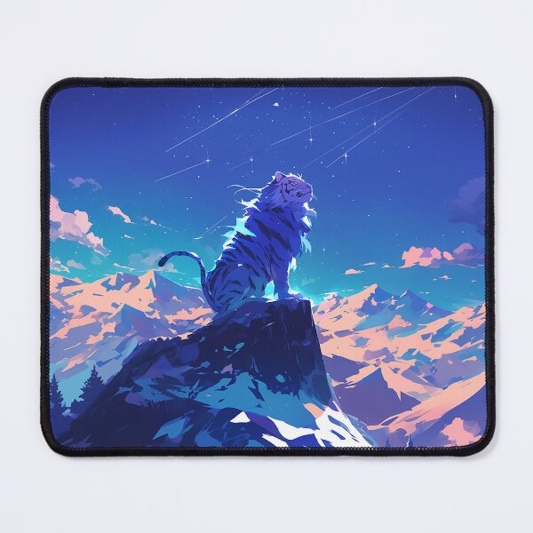 Item preview, Tiger with Long Mane on Mountain Under Starry Sky designed and sold by Christian Weiss.