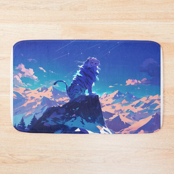 Item preview, Tiger with Long Mane on Mountain Under Starry Sky designed and sold by Christian Weiss.
